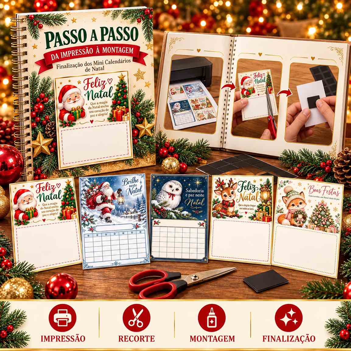Passo a Passo: da Impressão à Montagem e Finalização dos Mini Calendários de Natal